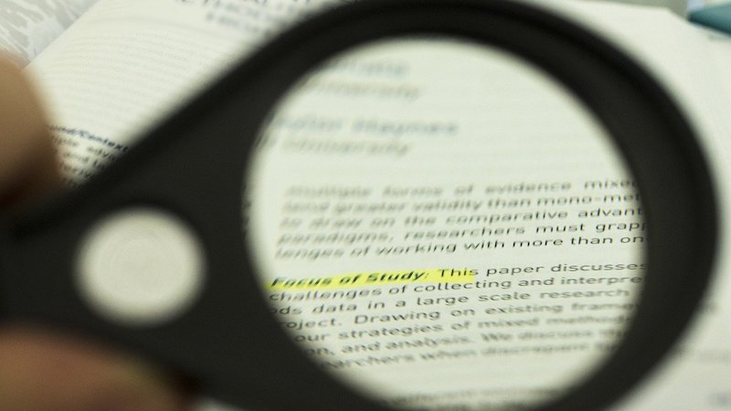 Reading through magnifying glass